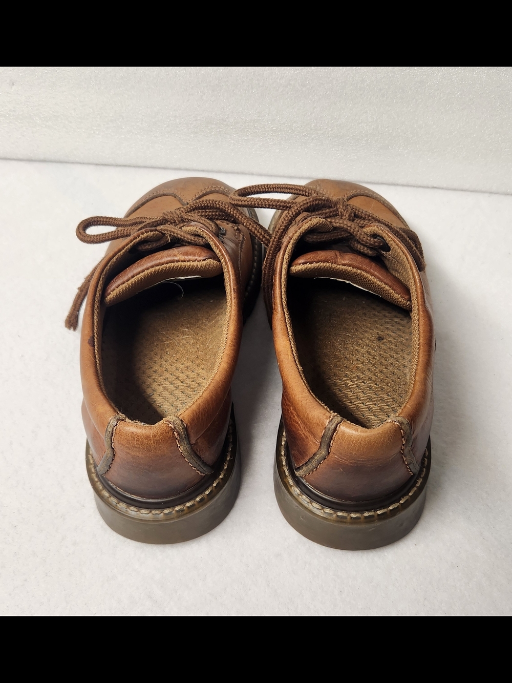 Eddie Moran Vintage Chunky Brown Leather Oxfords Sz 8 Dark Academia Grunge Goth - Picture 2 of 9
